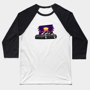 Black LS400 JDM Retro Sunset Baseball T-Shirt